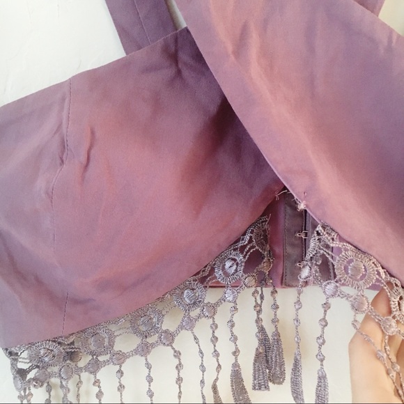 TOBI Lavender Crop Top Crochet Trim - Picture 2 of 5